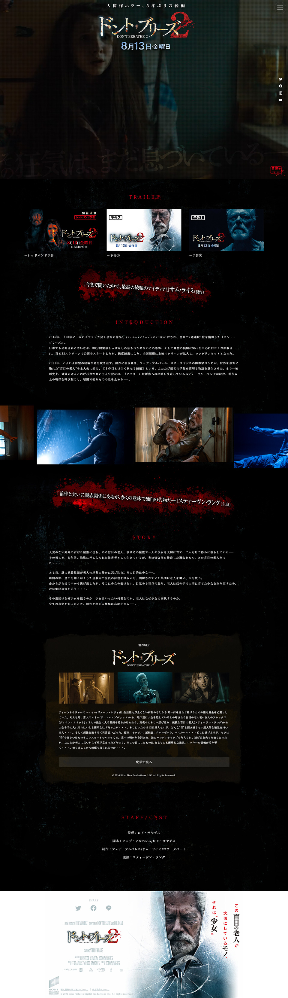 ドント・ブリーズ2のLPデザイン（TV・映画・アニメ／ブラック（黒色）系／神秘系）