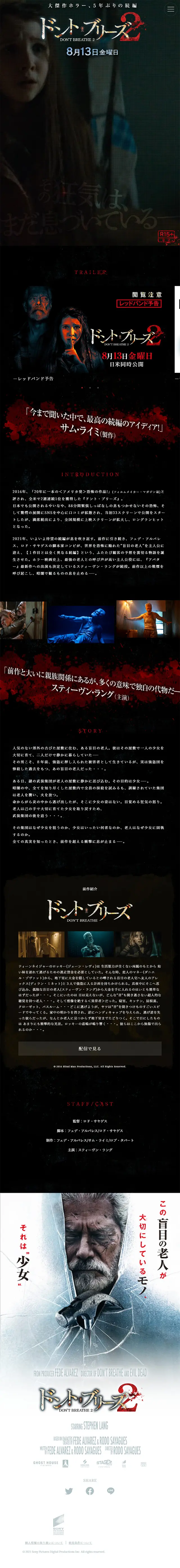 ドント・ブリーズ2のLPデザイン（TV・映画・アニメ／ブラック系／神秘系）スマホ版