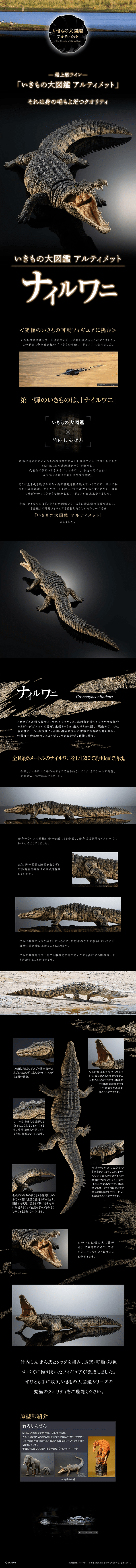 いきもの大図鑑アルティメット　ナイルワニのLPデザイン（キッズ・ベビー・玩具／ブラック系／かっこいい系）PC版
