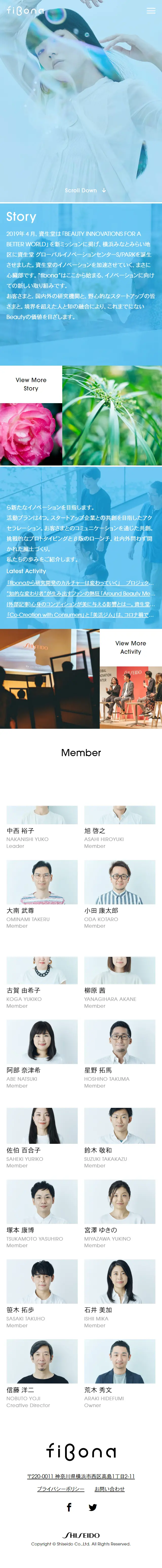 fibona LP design (Businesses, companies, stores / Shades of blue / Simple) Mobile version