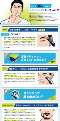 フェイシャルケアのLPデザイン（インターネットサービス／ブルー系／清潔系）PC版
