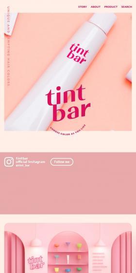 tintbarのLPデザイン（コスメ・化粧品・コンタクトレンズ／ピンク系／かわいい系）スマホ版