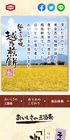 越乃煎餅のLPデザイン（スナック・ガム・あめ・グミ／ベージュ系／和風系）スマホ版