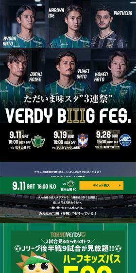 VERDY BIIG FESのLPデザイン(サービス・保険・金融/グリーン系/にぎやか系)スマホ版