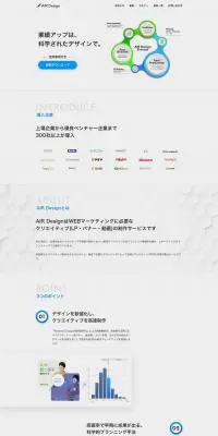 AIR DesignのLPデザイン（インターネットサービス／ホワイト系／シンプル系）PC版