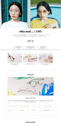 nikoand... x JINS Collaboration LP design (fashion / White-based / Simple) PC version