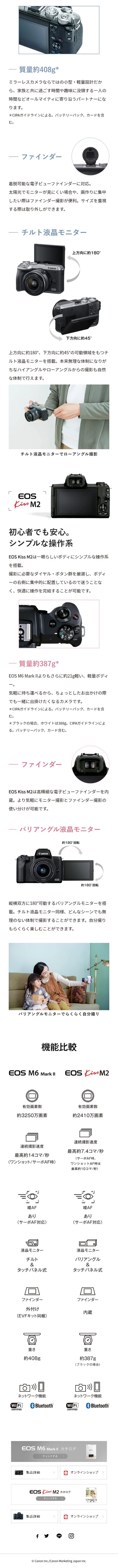 ミラーレスEOSのLPデザイン（家電・パソコン・通信機器／ホワイト系／シンプル系）スマホ版