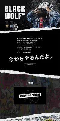 ブラックウルフのLPデザイン（美容・スキンケア・香水／ブラック系／かっこいい系）PC版
