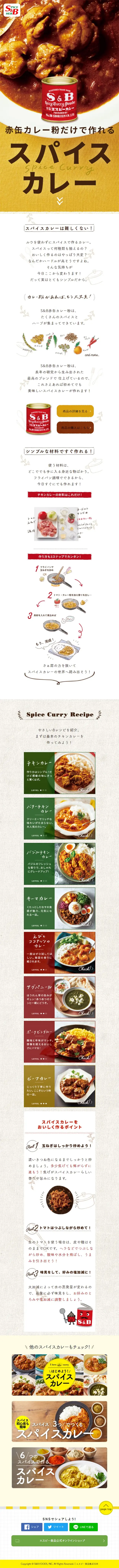 Spice curry LP design (Retort / Instant / White-based / Natural style) Mobile version