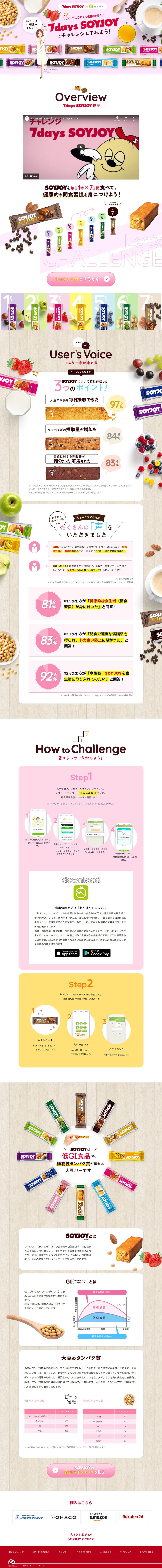 7days SOYJOYのLPデザイン（健康食品・健康ドリンク・サプリメント／カラフル系／ナチュラル系）PC版