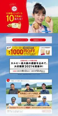 Callbee大収穫祭2021のLPデザイン（イベント・キャンペーン・ギフト／ブルー系／爽やか系）PC版