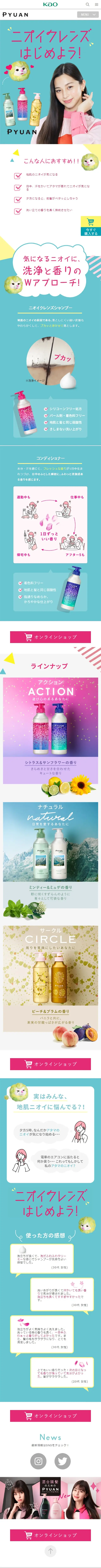 PYUAN LP design (Skincare, Bodycare, Haircare / Green tones / Cute style) Mobile version