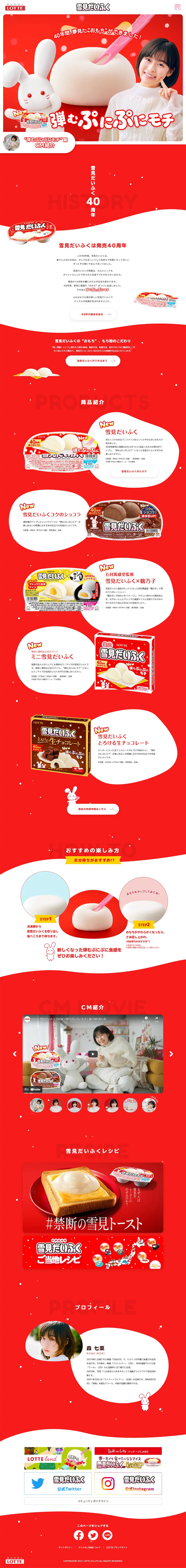 Yukimi Daifuku LP design (Japanese sweets / Red tones / Cute style) PC version