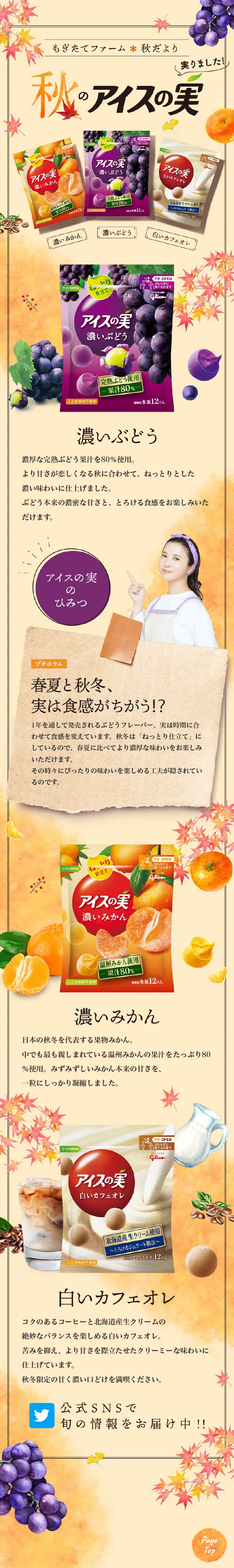 アイスの実【秋フレーバー】のLPデザイン（洋菓子／ベージュ系／アート・芸術系）スマホ版