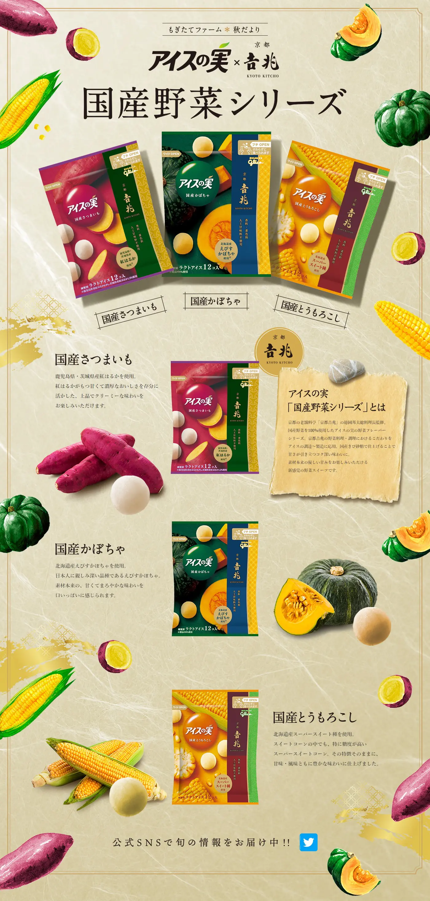 アイスの実【国産野菜シリーズ】のLPデザイン（洋菓子／ベージュ系／和風系）PC版