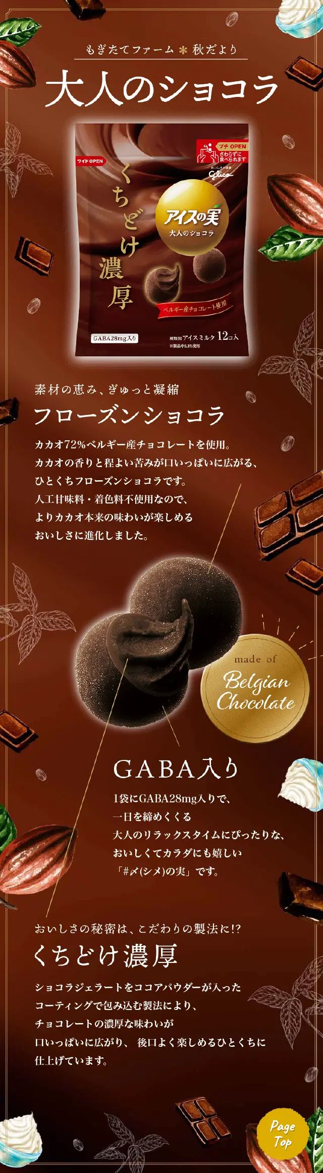 アイスの実【ショコラ】のLPデザイン（洋菓子／ブラウン系／アート・芸術系）スマホ版