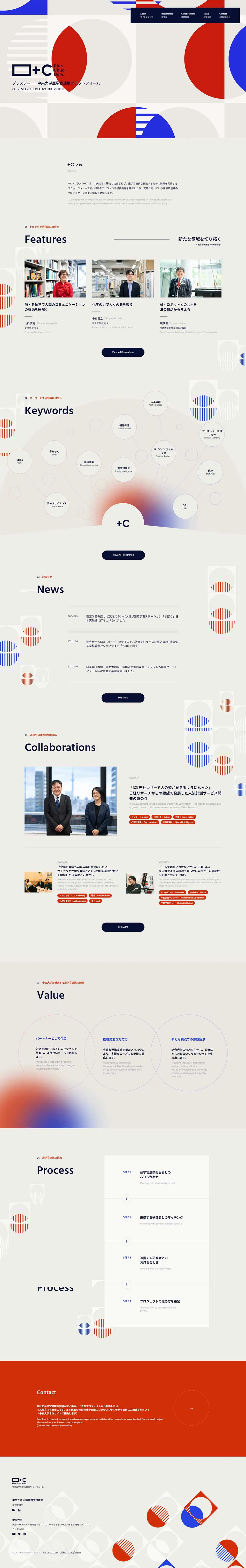 ＋C（プラスシー）のLPデザイン（学校・塾・通信講座／グレー系／シンプル系）PC版