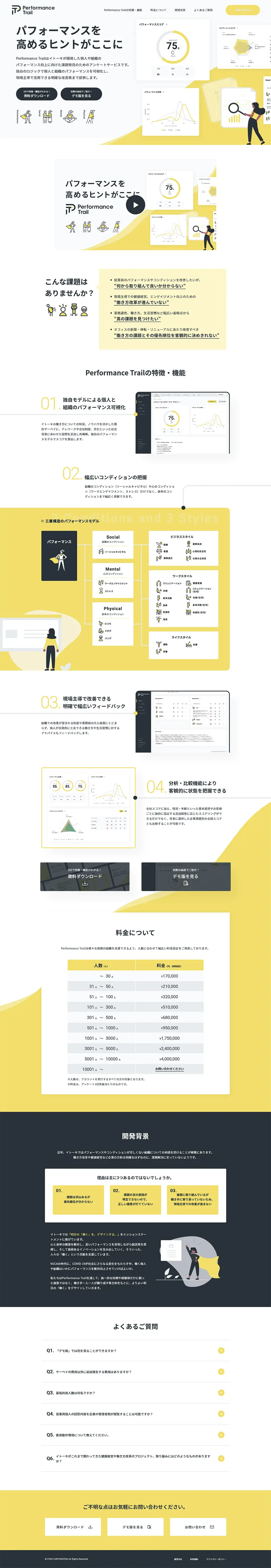 PerformanceTrail LP design (Design, Apps, Systems / White-based / Simple) PC version
