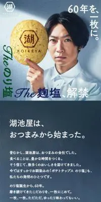 KOIKEYA Theのり塩、The麹塩 ポテトチップスのLPデザイン（スナック・ガム・あめ・グミ／グリーン系／力強い系）スマホ版