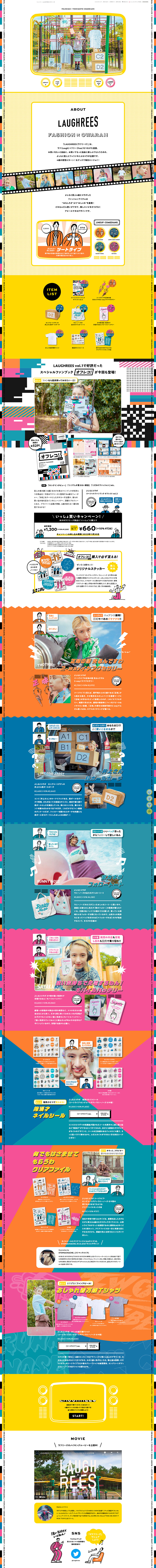 LAUGHREESのLPデザイン（レディースファッション／イエロー系）PC版