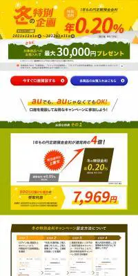 冬の特別企画のLPデザイン（保険・金融・クレジット／ホワイト系／信頼・安心系）PC版