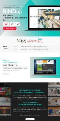 BiNDupのLPデザイン（デザイン・アプリ・システム／ブルー系／信頼・安心系）PC版