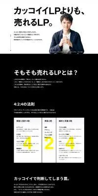 LP制作のLPデザイン（デザイン・アプリ・システム／ブラック系／シンプル系）PC版