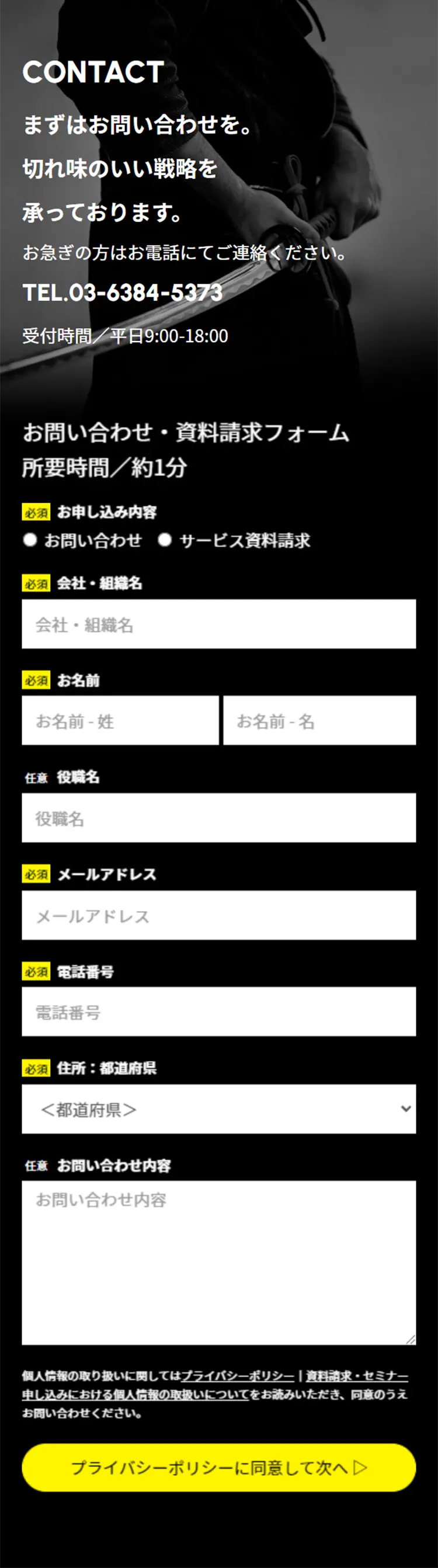 LP制作のLPデザイン（デザイン・アプリ・システム／ブラック系／シンプル系）スマホ版