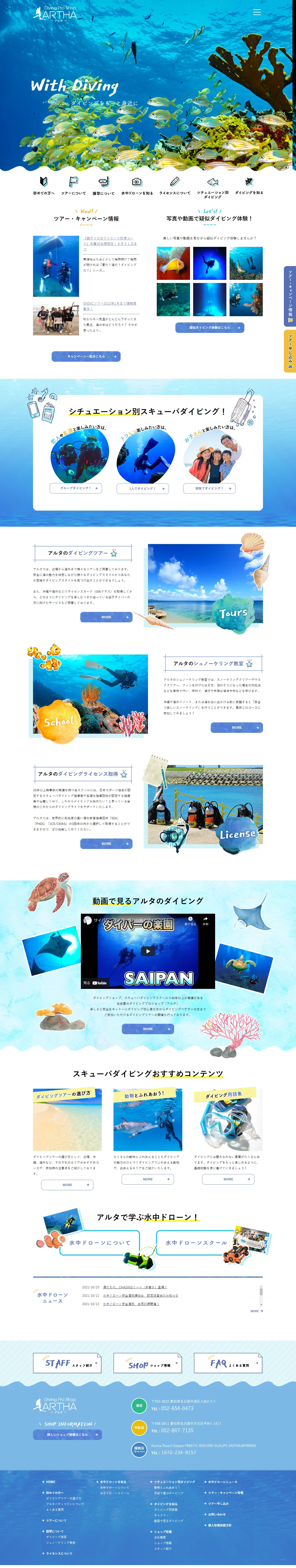 Diving Pro Shop ARTHA LP design (Businesses, companies, stores / Shades of blue / Cute style) PC version