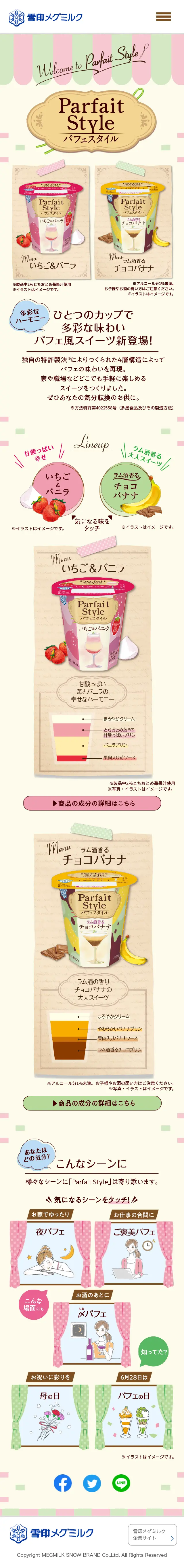 ParfaitStyle LP design (Western confectionery / Green tones / Cute style) Mobile version