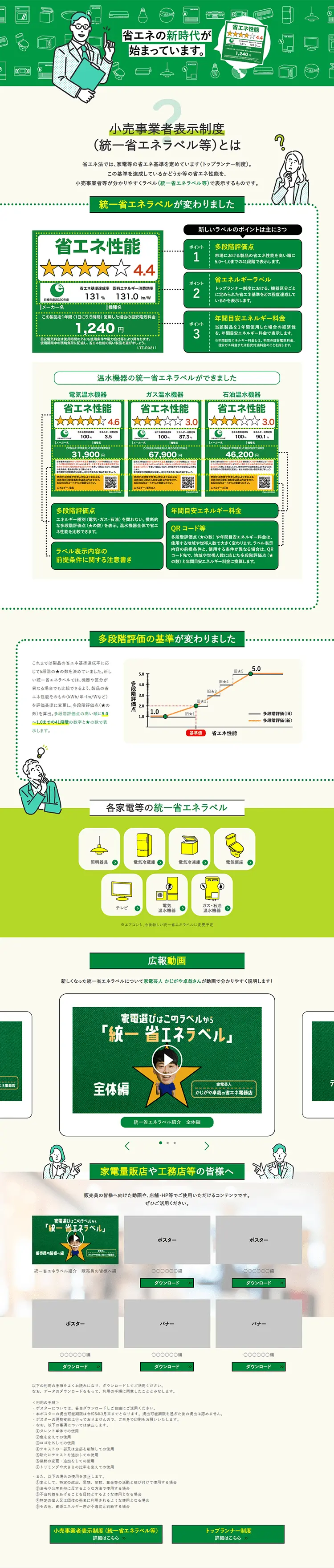 The Unified Energy Saving Label has changed. LP design (Design, Apps, Systems / Green tones / Trust and Safety) PC version