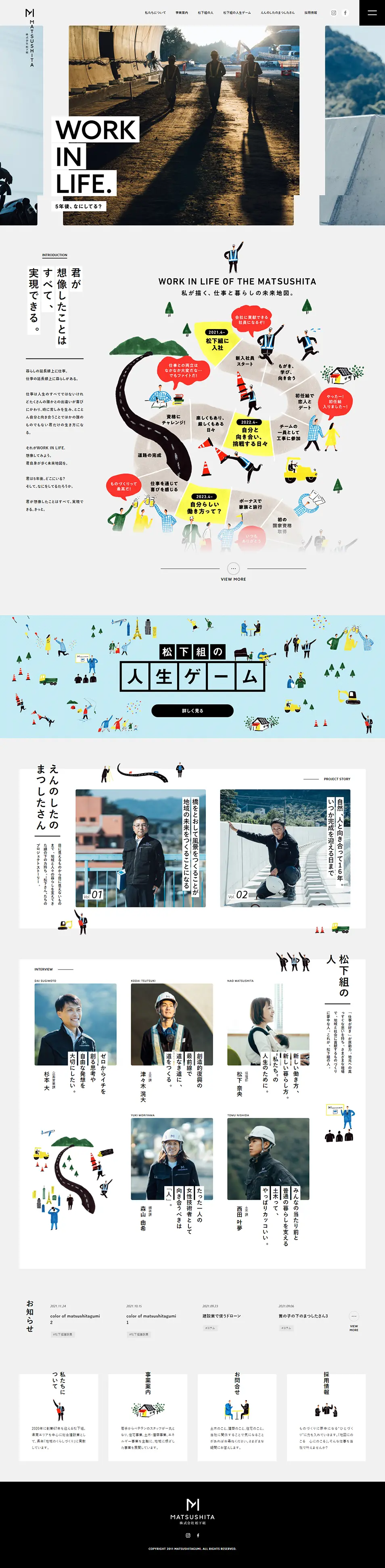 株式会社松下組のLPデザイン（企業・会社・お店／ホワイト系／シンプル系）PC版