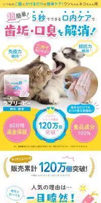 ラブリービーのLPデザイン（ペットフード ・ ペット用品／イエロー系／かわいい系）スマホ版