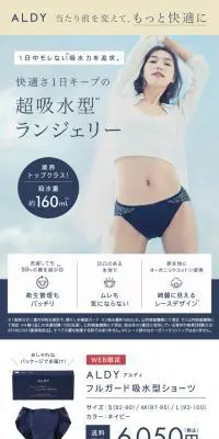 アルディ フルガード吸水型ショーツのLPデザイン（下着・ナイトウェア／ブルー系／シンプル系）PC版