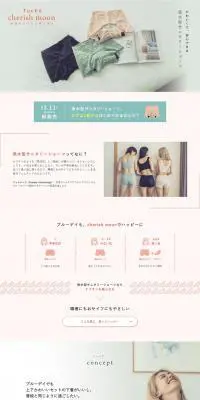 吸水型サニタリーショーツのLPデザイン（下着・ナイトウェア／ホワイト系／シンプル系）PC版