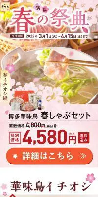 博多華味鳥のLPデザイン（カラフル系／にぎやか系）PC版
