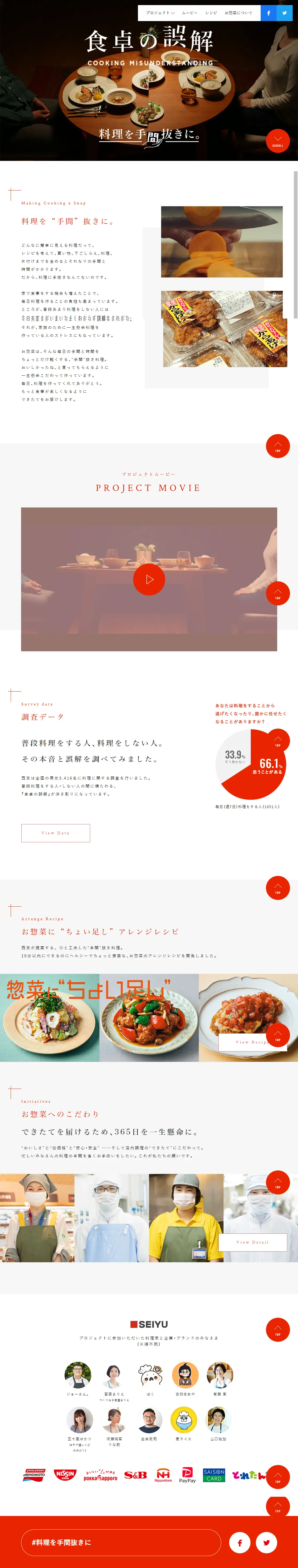 食卓の誤解のLPデザイン（惣菜・おかず・料理／ホワイト系／シンプル系）PC版