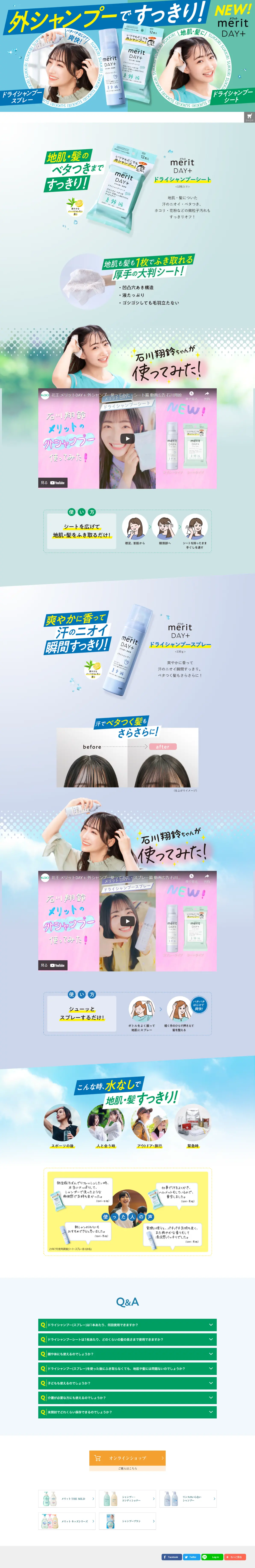 Merit DAY+ LP design (Skincare, Bodycare, Haircare / Green tones / Trust and Safety) PC version