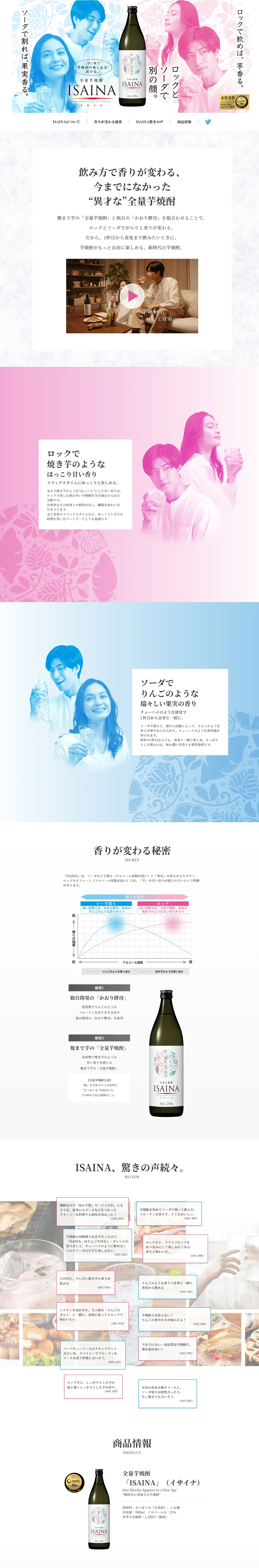 100% Sweet Potato Shochu "isaina" LP design (Sake and Shochu / White-based / Refined style) PC version