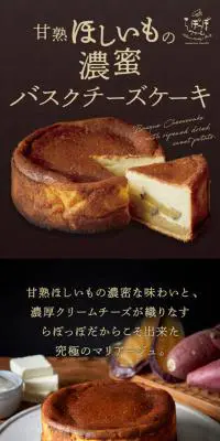 バスクチーズケーキのLPデザイン（洋菓子／ブラウン系／シンプル系）PC版