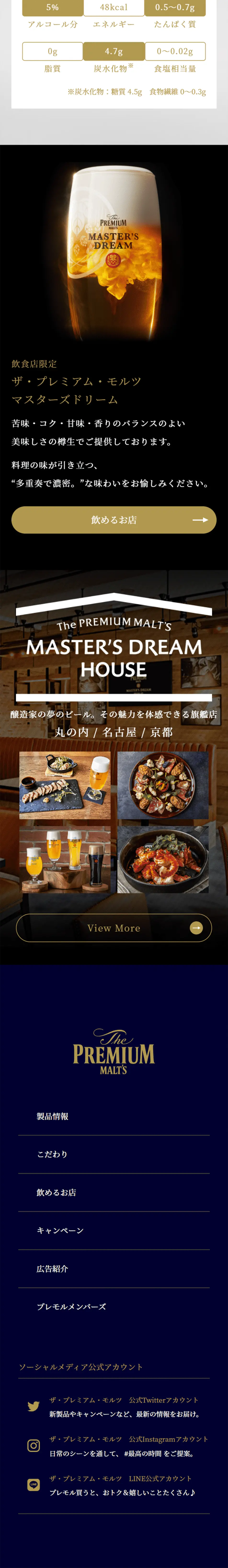 Masters Dream LP design (Beer and Happoshu / Shades of blue / Luxury and celebrity) Mobile version