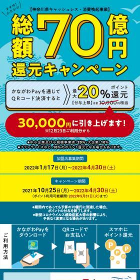 Total 7 Billion Yen Point-Back Campaign LP design (Events, Campaigns, Experiences / Shades of blue / Lively type) Mobile version