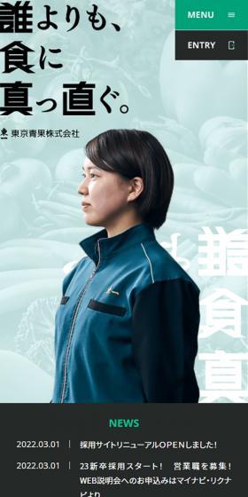 Tokyo Seika Co., Ltd. Recruitment Website LP design (Businesses, companies, stores / Green tones / Simple) Mobile version