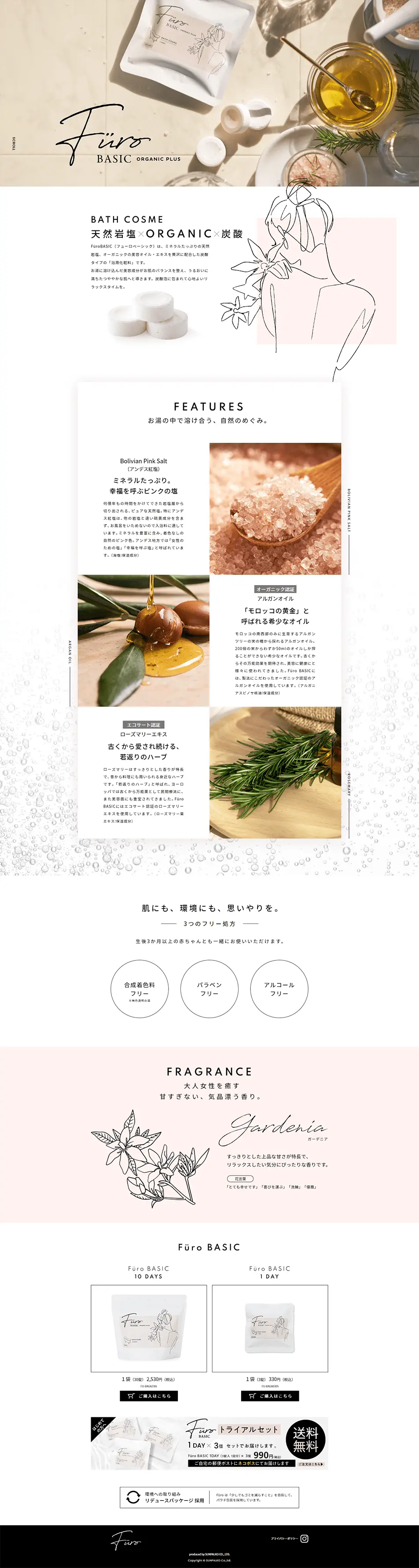 FuroBASIC LP design (Skincare, Bodycare, Haircare / White-based / Clean-cut) PC version