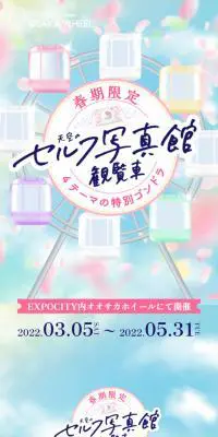 セルフ写真館観覧のLPデザイン（遊園地・テーマパーク・公園／ブルー系／キレイ系）スマホ版