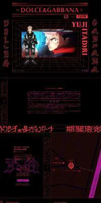 「ドルチェ&ガッバーナ × 呪術廻戦」のLPデザイン（レディースファッション／ブラック系／マンガ・イラスト系）PC版