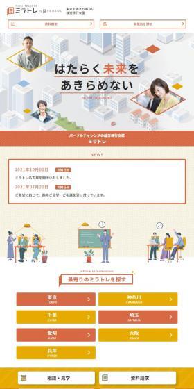Miratore LP design (Businesses, companies, stores / Orange tones / Lively type) Mobile version