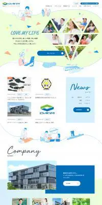 ダイヤ工業株式会社のLPデザイン（企業・会社・お店／ブルー系／かわいい系）PC版