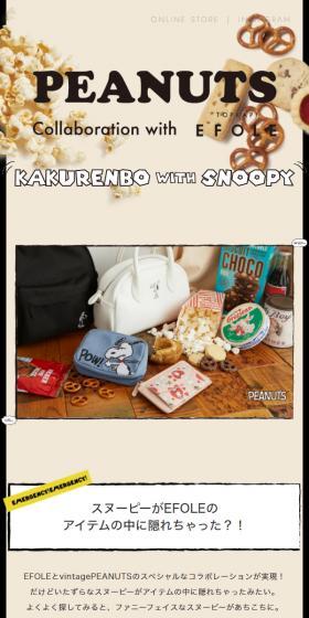 PEANUTS×EFOLE LP design (bag / Beige tones / Cute style) Mobile version