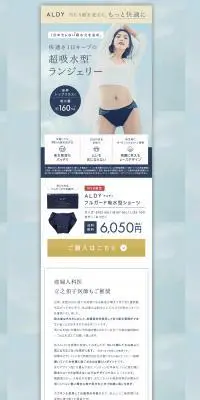 ALDY フルガード吸収型ショーツのLPデザイン（下着・ナイトウェア／ブルー系／かわいい系）PC版